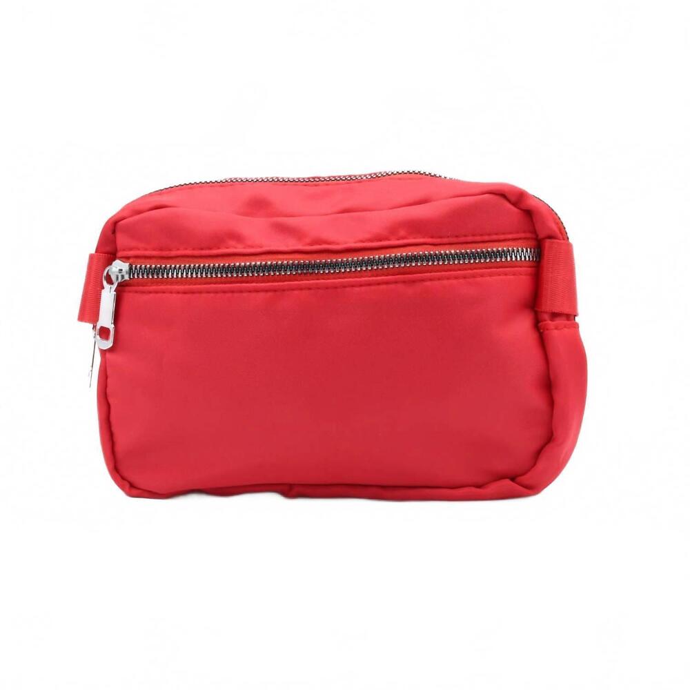 NEW SELINI NEW YORK women's nylon rectangle belt & crossbody sling bag in red